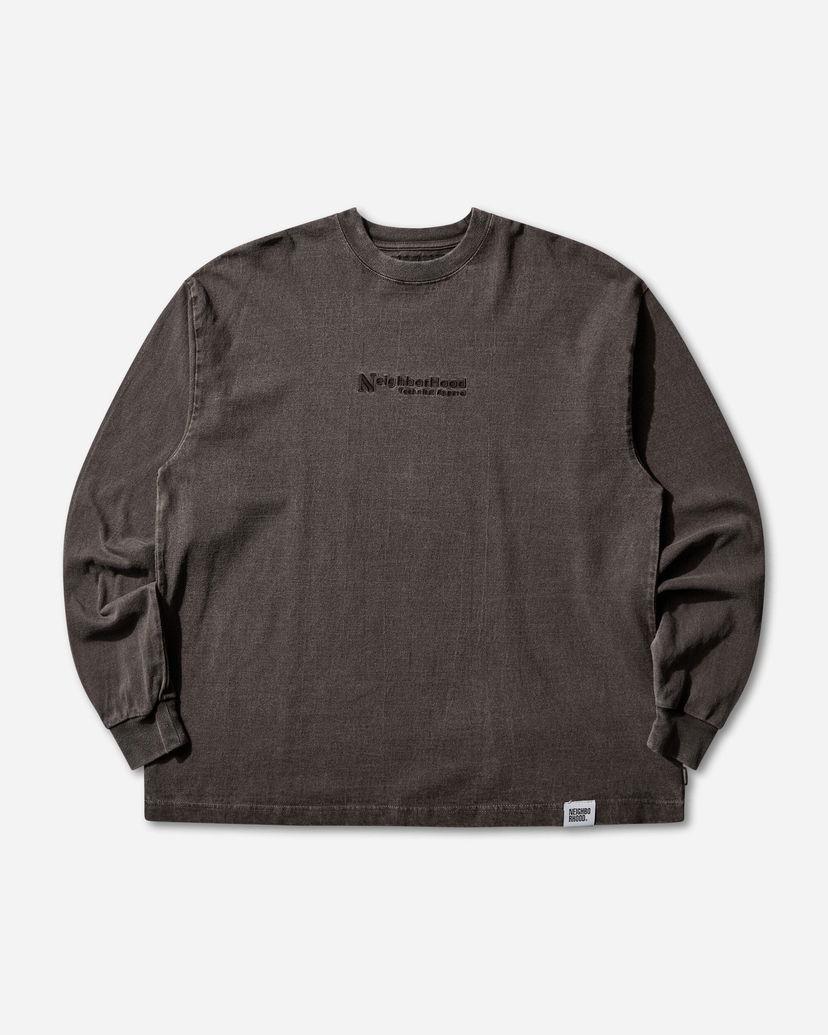Тениска Neighborhood Pigment Dyed Longsleeve Crewneck T-Shirt Кафяво | 252FPNH-CSM06 BROWN