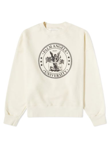 Суитчър Palm Angels College Logo Classic Crew Neck Sweat Бежово | PWBA017S23FLE0060410