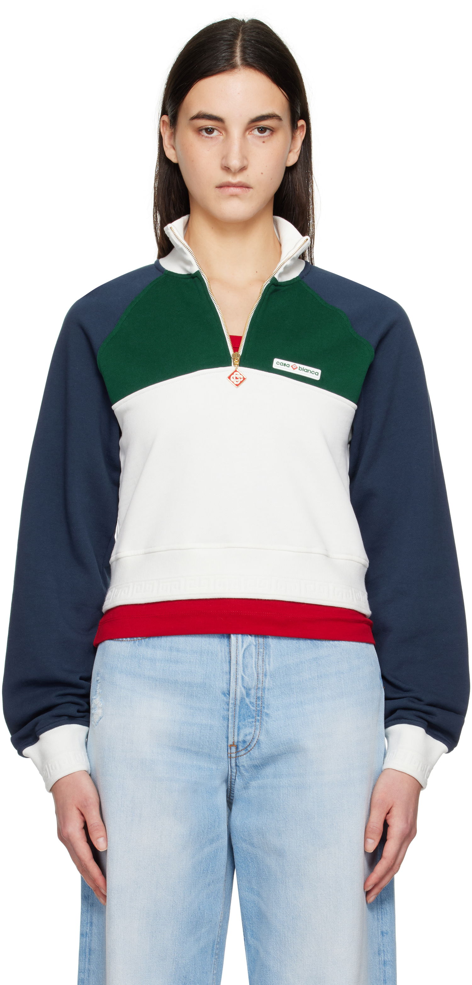 Суитчър Casablanca Casablanca Quarter Zip Sweatshirt Многоцветен | WPS25-JTP-328-01, 0