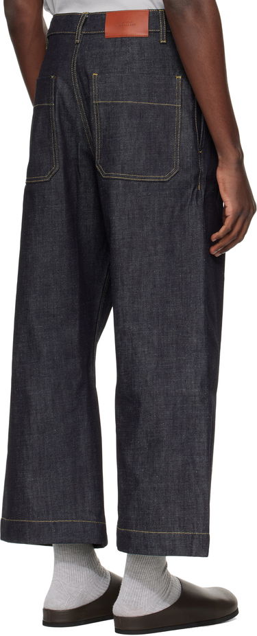 Дънки Studio Nicholson Pyad Wide-Leg Contrast-Stitch Denim Jeans Синьо | PYAD SNM - 1246, 2