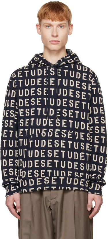 Суитчър Études Stencil Allover Print Hoodie Синьо | H22MM264OC16DB, 0