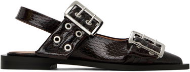 Колани GANNI GANNI Snake Buckle Flats Кафяво | S2951, 0