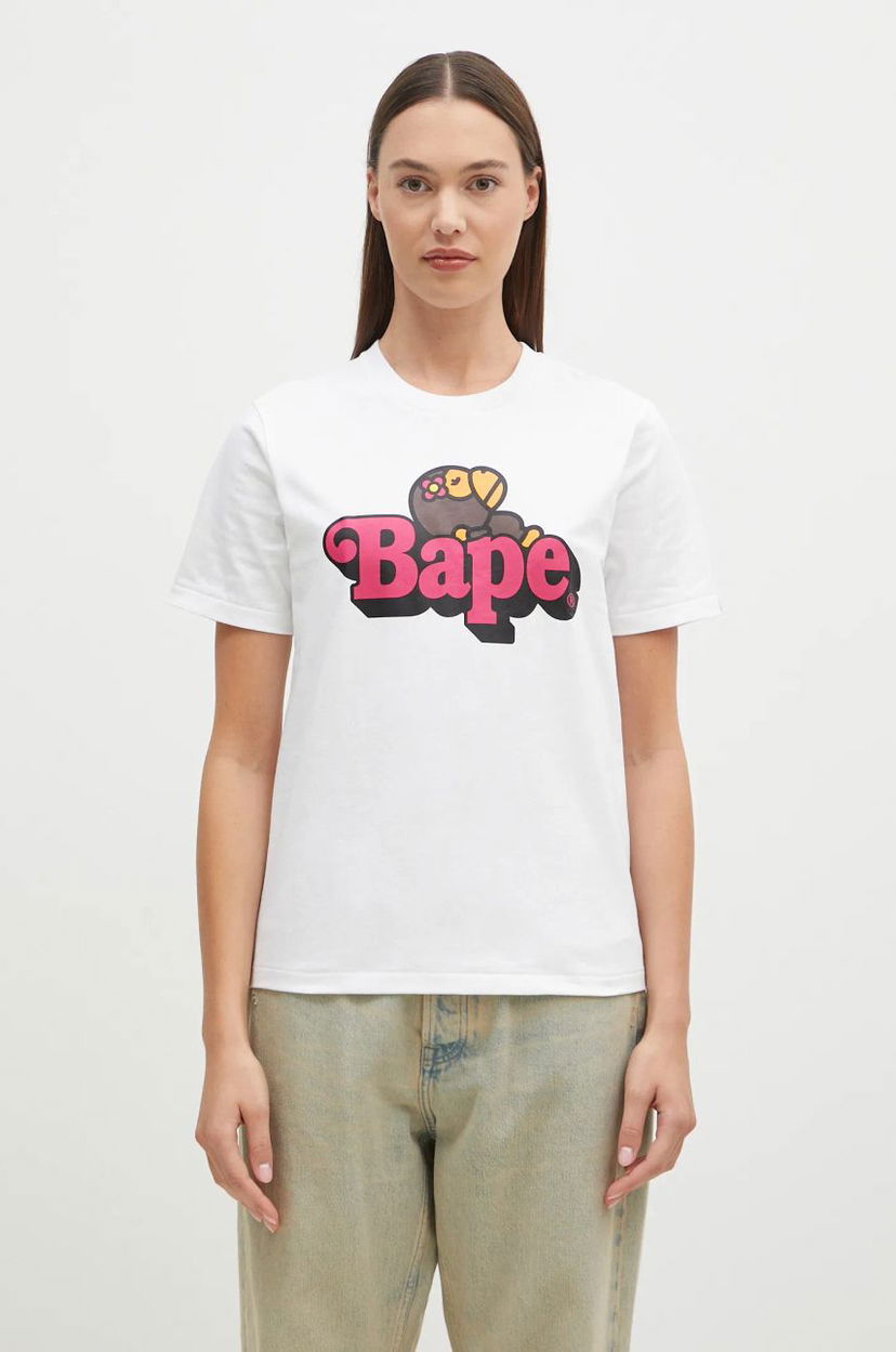 Тениска BAPE Lisa On T-Shirt Бяло | 2K80210115