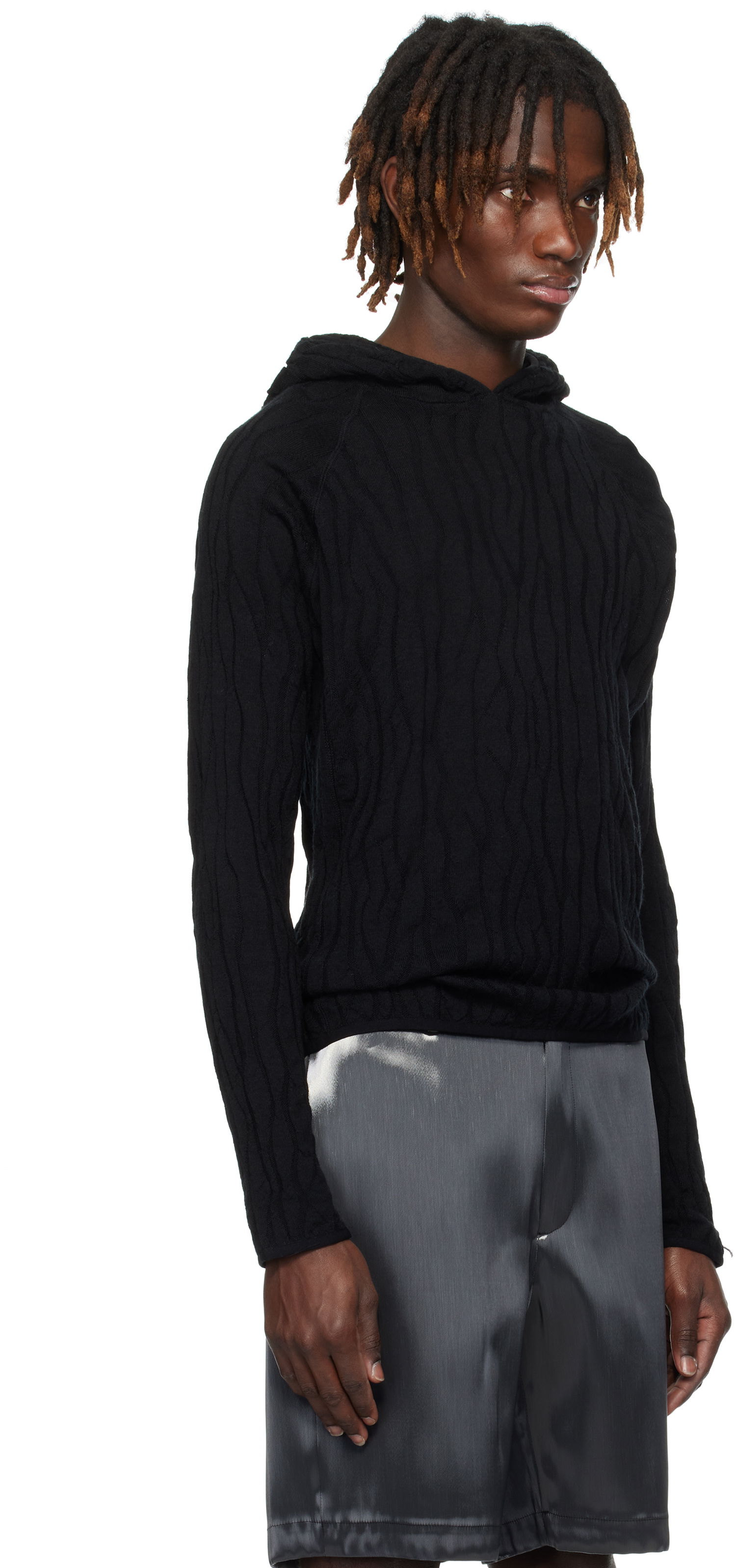 Суитчър HELIOT EMIL HELIOT EMIL Sortsol Knit Hoodie Черно | PRESS25_M_07_070_BLK01, 1