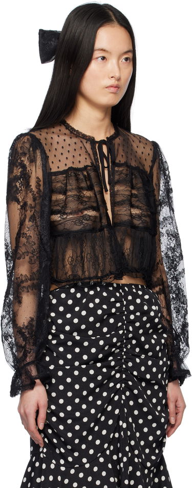 Пуловер Anna Sui Anna Sui Lace Combo Cardigan Черно | 1125M30, 1