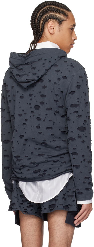 Суитчър Acne Studios Acne Studios Layered Knitted Hoodie Тъмно синьо | BL0407-, 2