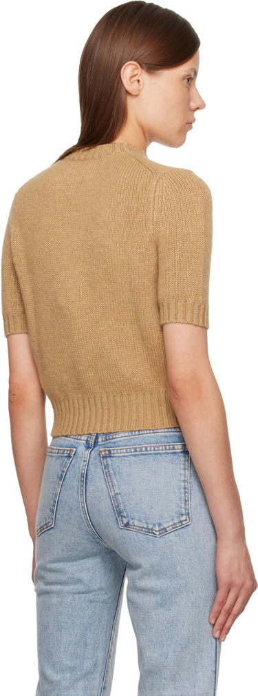 Пуловер Khaite Nora Short-Sleeve Ribbed Cardigan Бежово | 9608615, 2