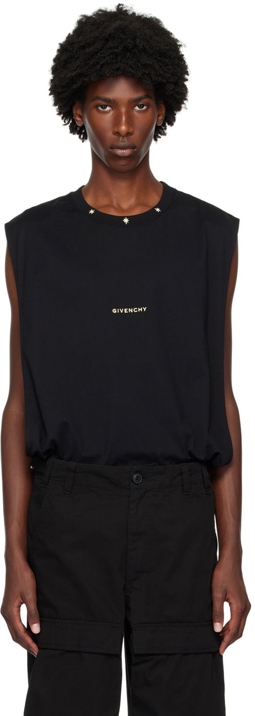 Потник Givenchy Black Embroidered Logo Tank Top Черно | BM71L33YN2001, 0