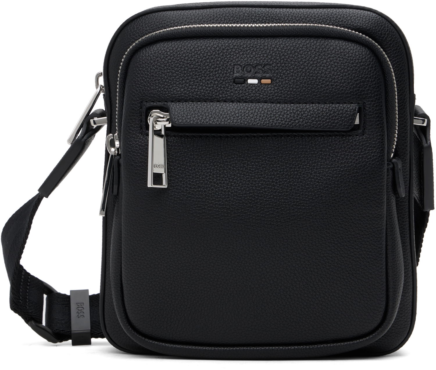 Чанта през рамо BOSS Textured Faux-Leather Mini Crossbody Bag Черно | 50536196, 0