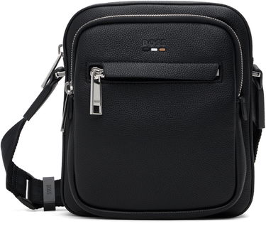 Чанта през рамо BOSS Textured Faux-Leather Mini Crossbody Bag Черно | 50536196, 0