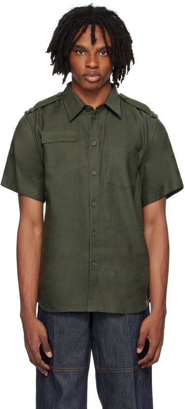 Риза Helmut Lang Helmut Lang Epaulet Shirt Зелено | O04HM505, 0
