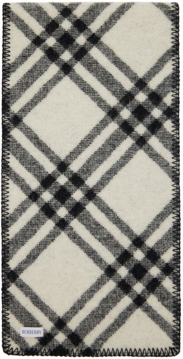 Шал Burberry Check Wool Scarf Black / Off-White Черно | 8079246, 1