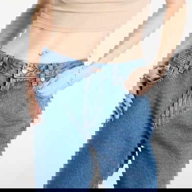 Дънки CALVIN KLEIN 90S Straight Short Jeans with Ripped Knee Синьо | LV047E609G VLC Short, 1