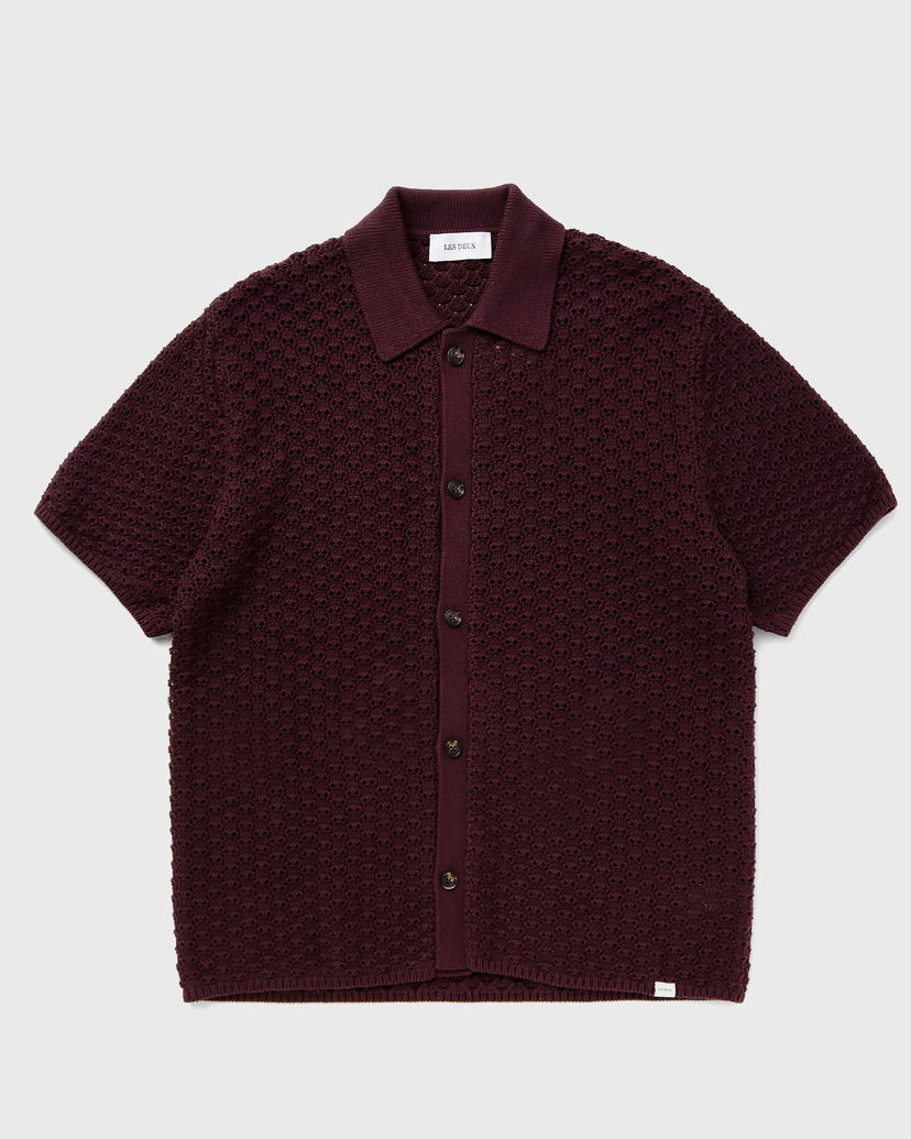 Риза Les Deux Gideon Knit Shirt Бургунди | LDM401084-625625