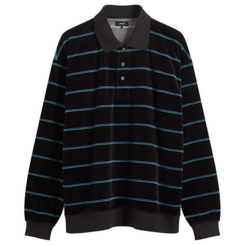 Поло тениска BEAMS Velour Border Stripe Long-Sleeve Polo Shirt Многоцветен | 1112-0212-639-19
