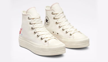 Кецове и обувки Converse Chuck Taylor All Star Lift Platform Floral Embroidery Бяло | A02198C, 2