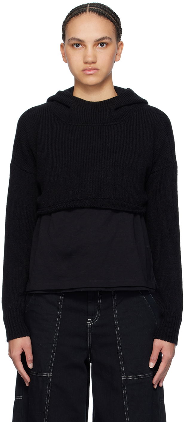 Суитчър Maison Margiela MM6 Cropped Hoodie Черно | S52GP0151 S18448, 0