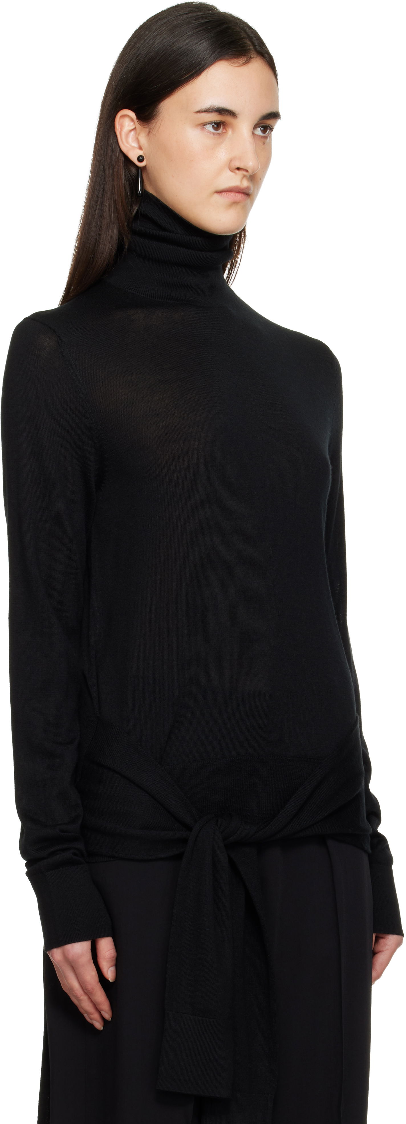 Пуловер TOTEME Double-Sleeve Turtleneck Черно | 254-WRT0615-YA0087, 1