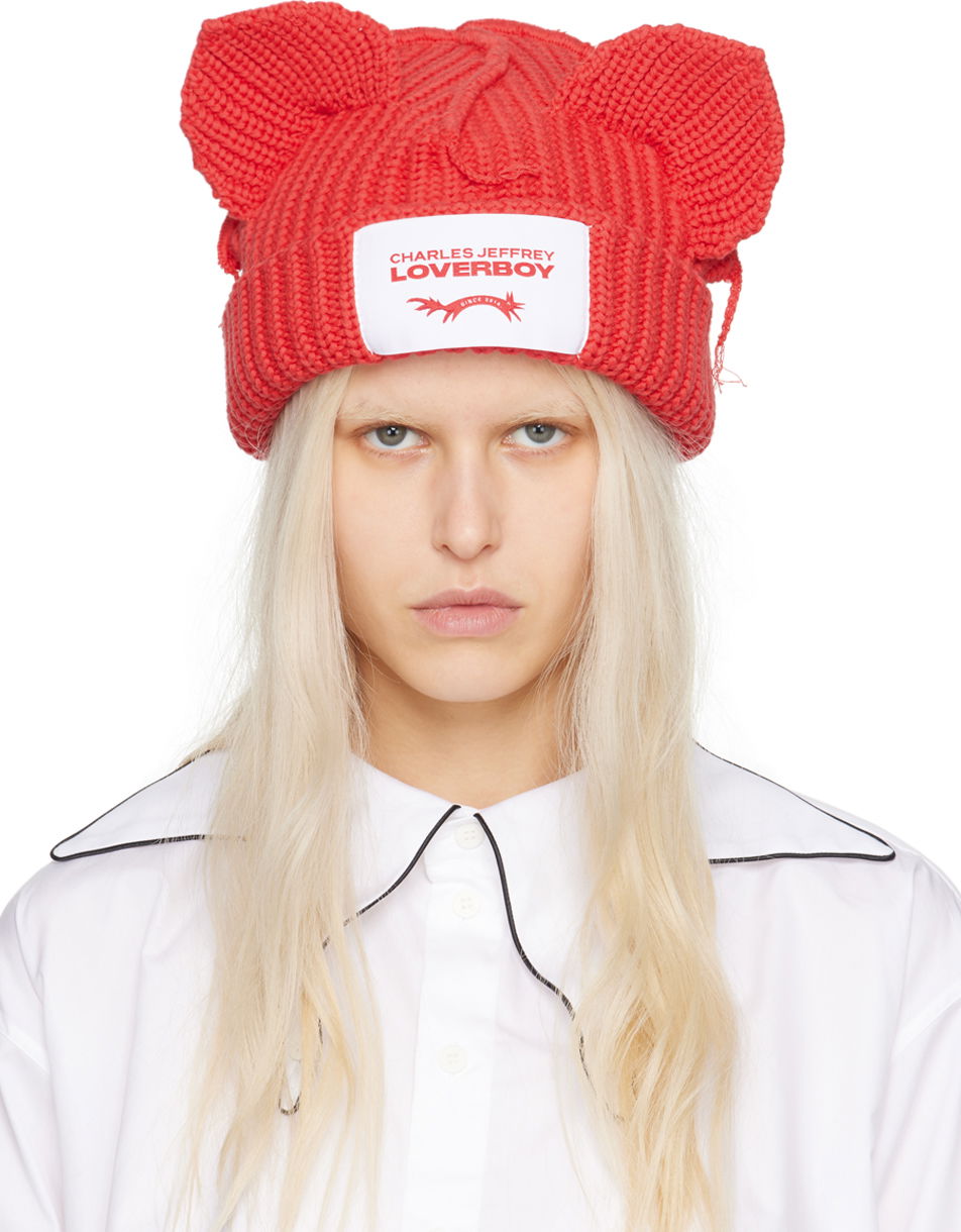 Шапка Charles Jeffrey Loverboy Chunky Ears Beanie Червено | 43130402, 0