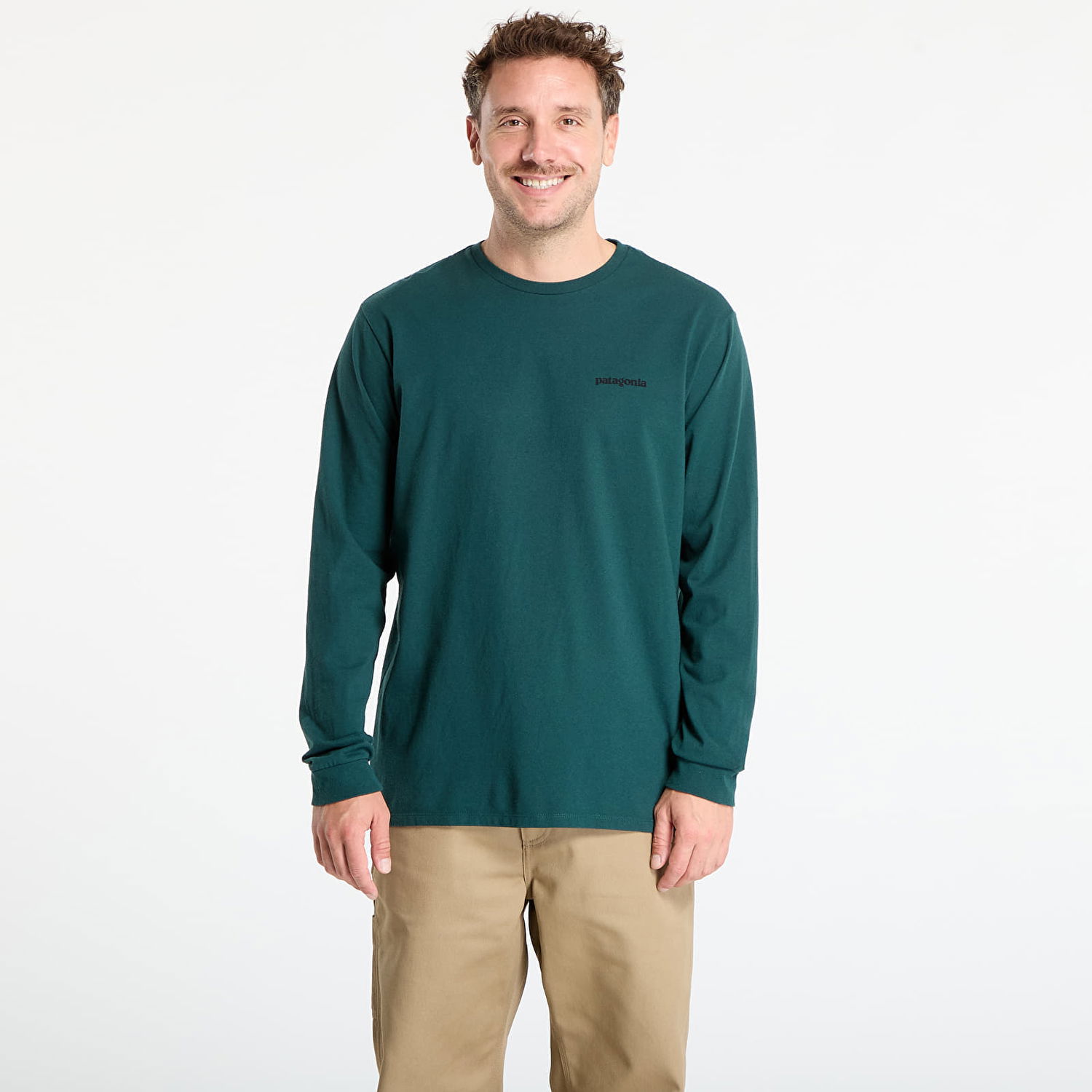 Тениска Patagonia Long Sleeve P-6 Logo Responsibili-Tee Зелено | 38518 CASG, 0