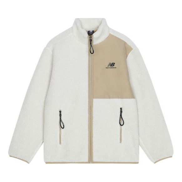 Яке New Balance Stand Collar Lamb's Wool Jacket Бяло | AMJ13346-MSU