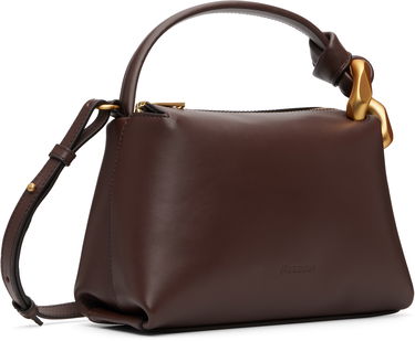 Чанта през рамо JW Anderson JW Anderson The JWA Small Corner Leather Shoulder Bag with Sculptural Link Handle Кафяво | HB0758-LA0232, 1