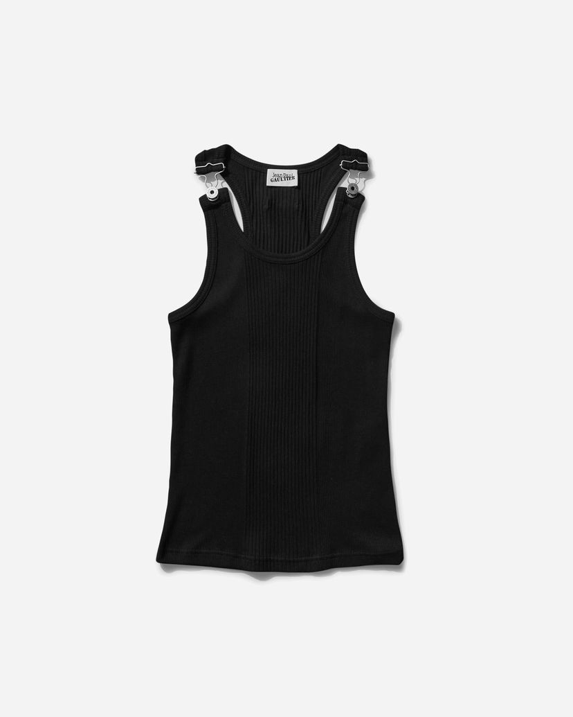 Потник Jean Paul Gaultier Patch Detail Ribbed Tank Top Черно | 24-25-U-DB023-J054 00