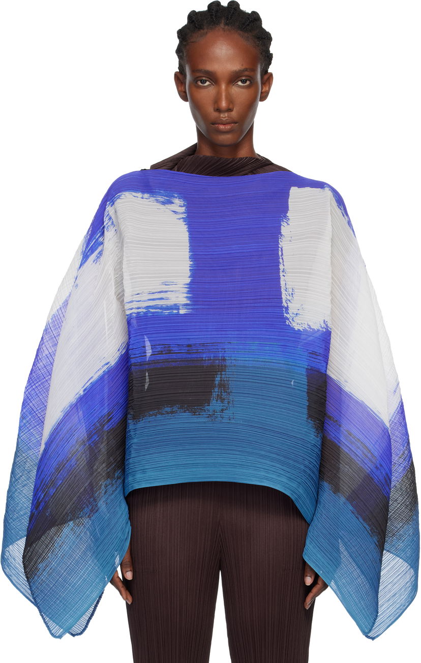 Тениска Pleats Please Issey Miyake PLEATS PLEASE ISSEY MIYAKE Jump Madame-T Pleated Abstract Print Top Многоцветен | PP59AD121