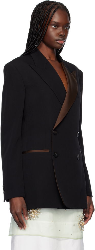 Палта Wales Bonner Wales Bonner Rise Tuxedo Double-Breasted Blazer Черно | MS25JA05-WV03-999, 1