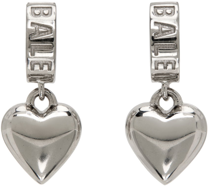 Обеци Balenciaga Sharp Heart Earrings Сиво | 766336 J8300, 0
