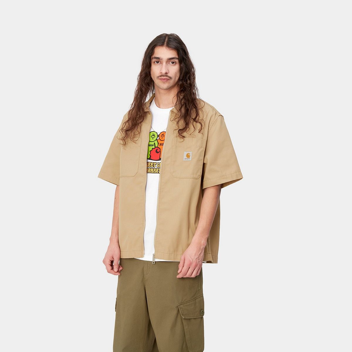 Риза Carhartt WIP S/S Sandler Shirt Бежово | I033277_1YA_02, 0