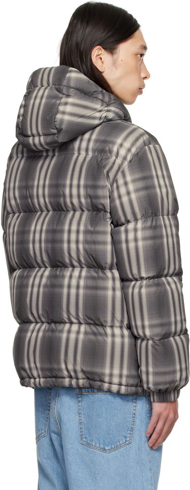 Пухо яке Burberry Burberry Ombré Check Hooded Down Jacket Сиво | 8113811, 2