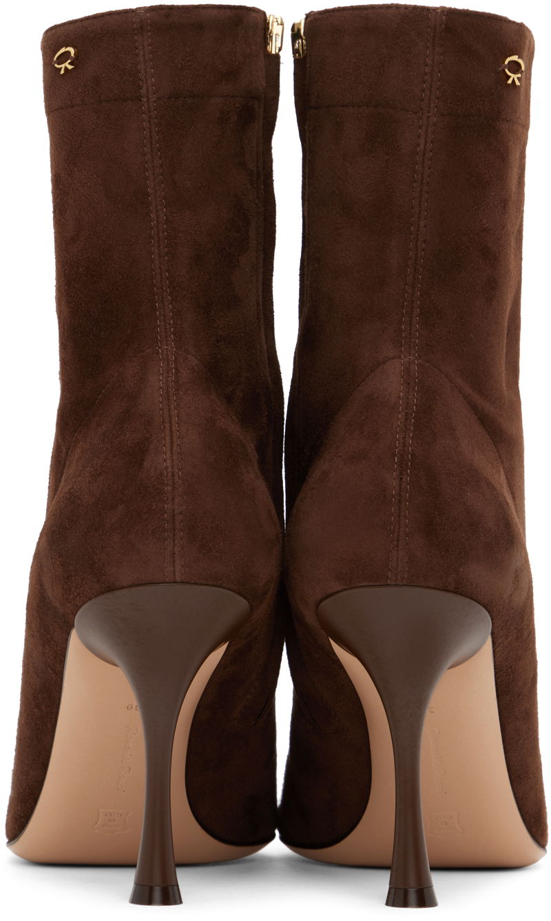 Кецове и обувки Gianvito Rossi Suede Pointed Toe Boots Кафяво | G73173.85LAC.CSF, 1