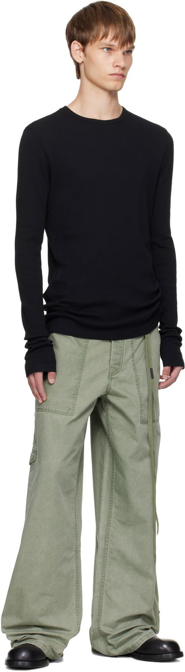 Тениска Ann Demeulemeester Ann Demeulemeester Greg Thermal Long Sleeve T-Shirt Черно | B0011646-FA659-099, 3