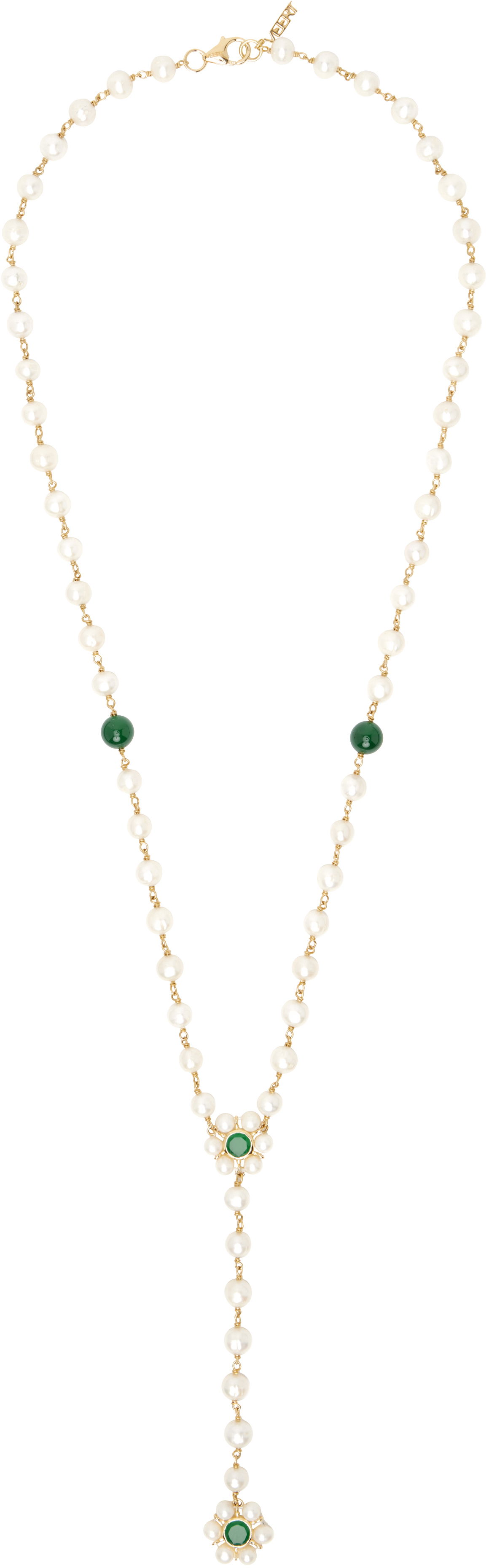 Колие VEERT 'The Macro Flower Pearl Rosary' Necklace Металик | JLG0012-YG, 0
