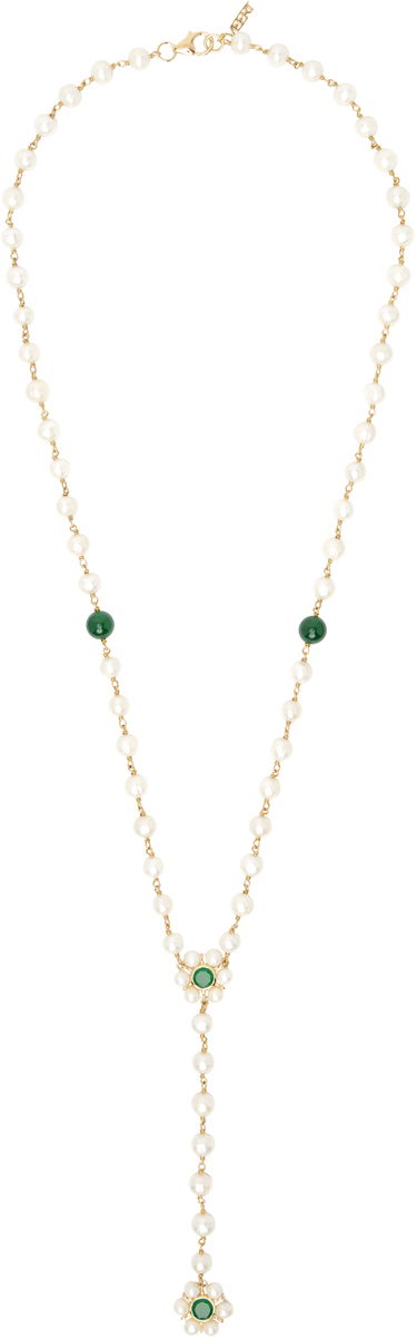 Колие VEERT 'The Macro Flower Pearl Rosary' Necklace Металик | JLG0012-YG, 0