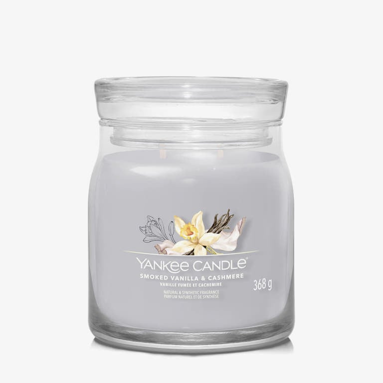 Свещи Yankee Candle Signature Medium Jar Candle Smoked Vanilla & Cashmere Сиво | 40798, 0