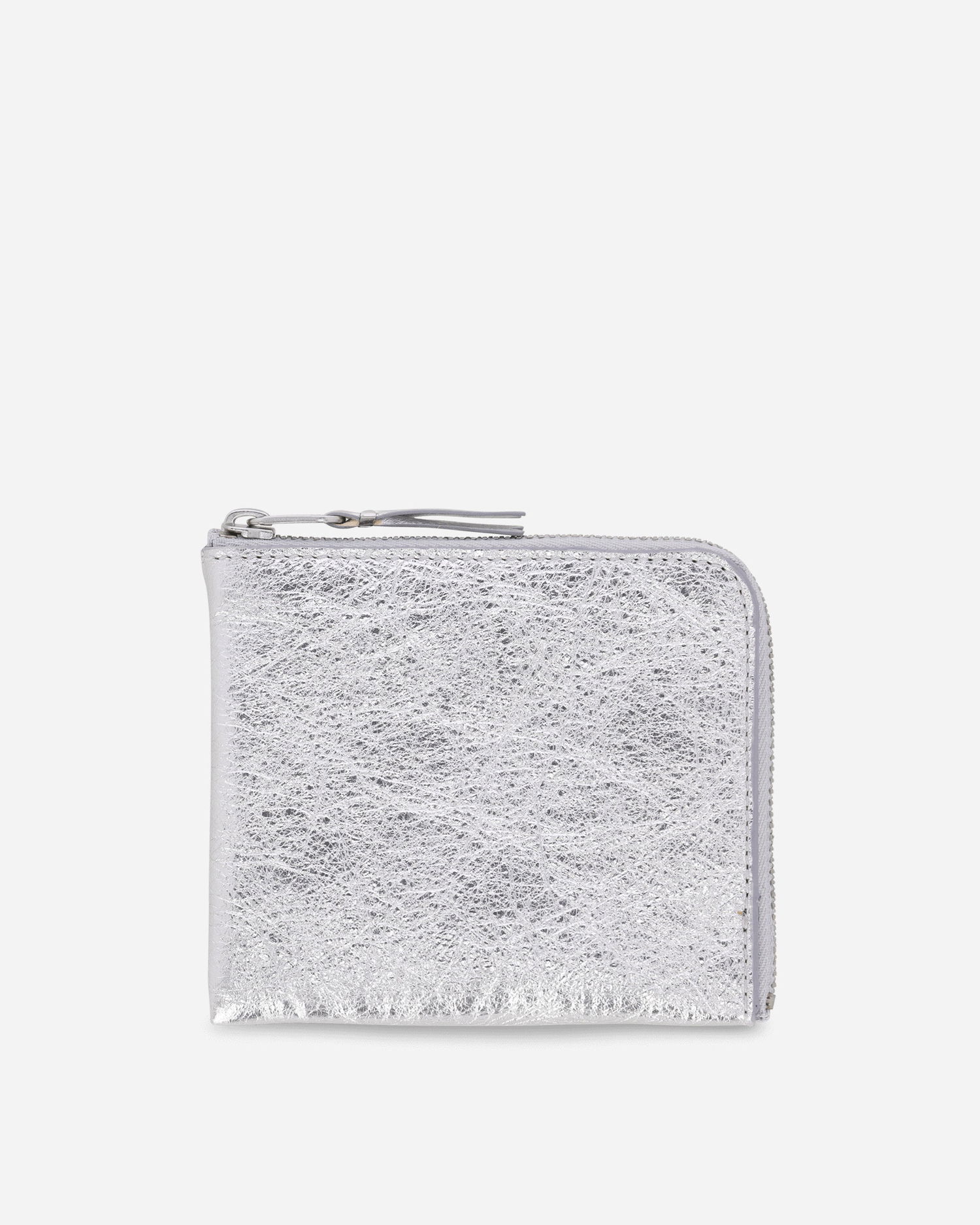 Портфейл Comme des Garçons Silver Line Crinkled Metallic Zip Around Wallet Металик | SA3100G SIL, 1