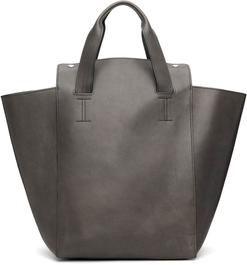 Голяма пазарска чанта OUR LEGACY Leather More Tote Сиво | A4258MP