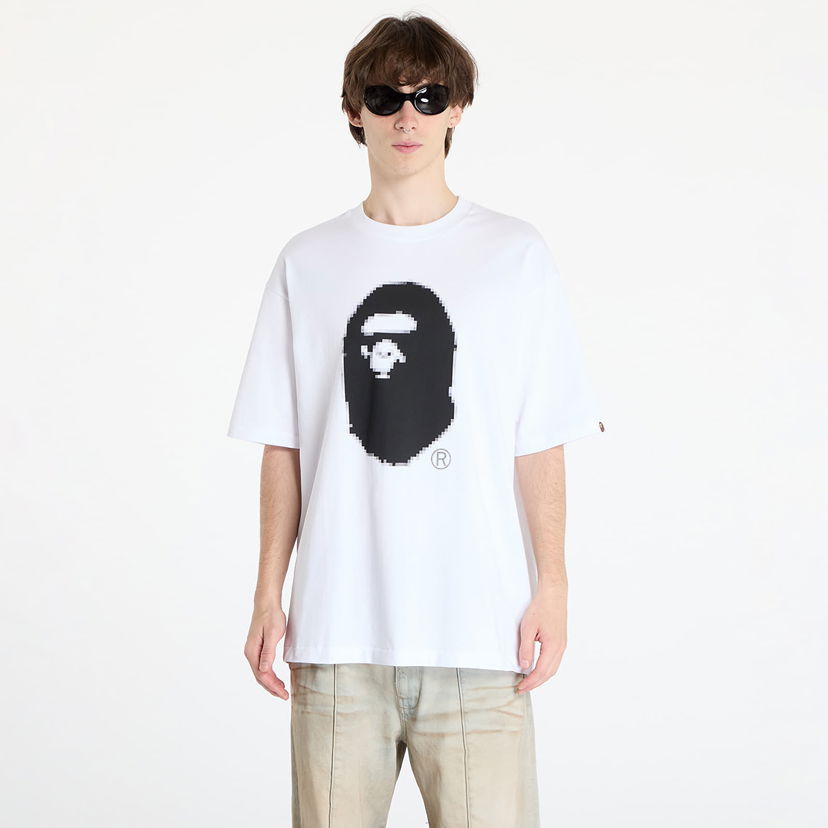 Тениска BAPE Pixel Ape Head Relaxed Fit Tee Бяло | 001TEK801348M WHT