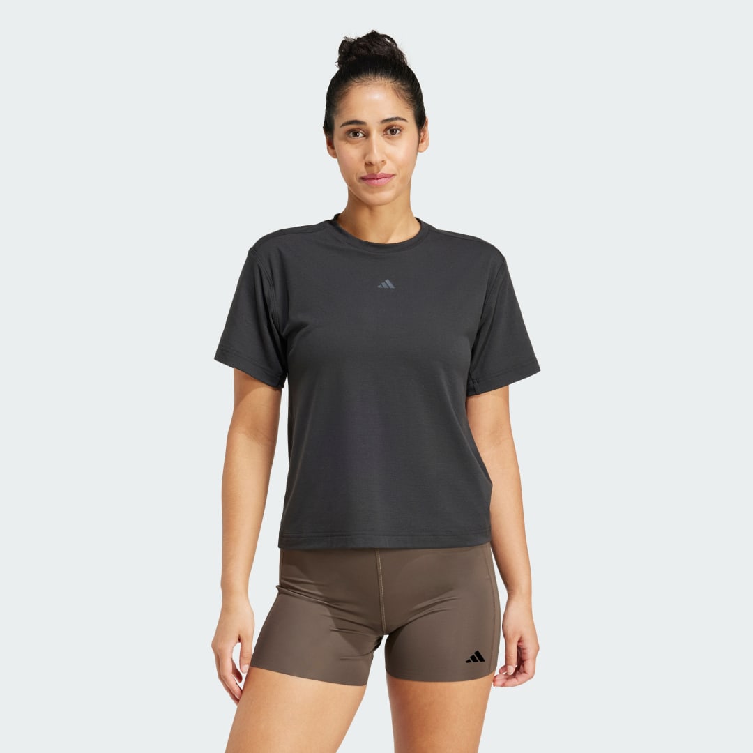 Тениска adidas Performance Power Back-Cutout 3-Stripes T-Shirt Черно | IW1497, 0