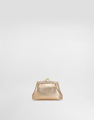 Дамска чанта Dolce & Gabbana Laminated Calfskin Crystal Embellished Clutch Bag Металик | EB0007AY81280997, 2