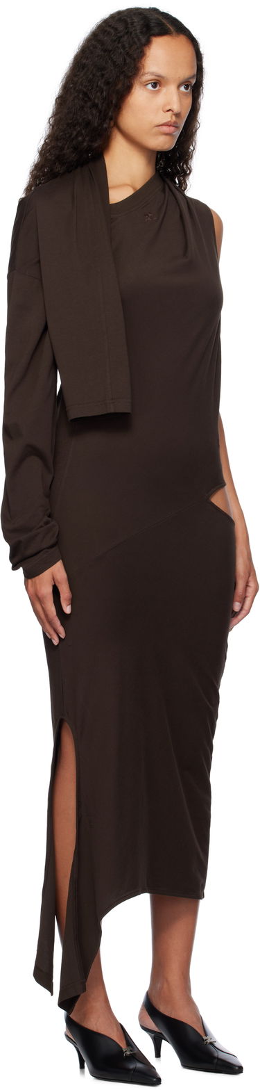 Pокля Courrèges Off Shoulder Midi Dress Кафяво | 424JRO486JS0175, 1