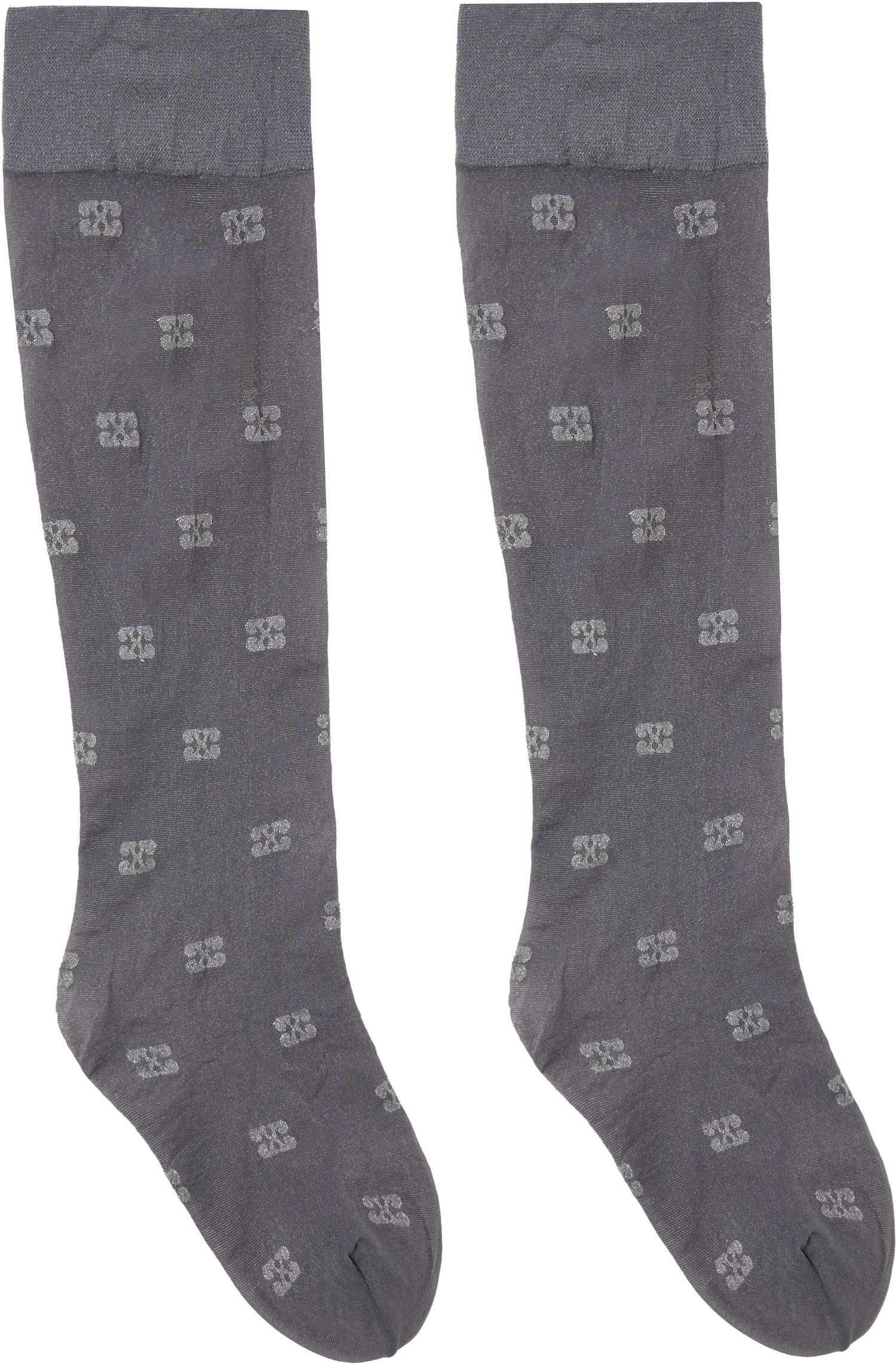 Чорапи GANNI GANNI Glitter Butterfly Knee-High Socks Сиво | A6187, 0