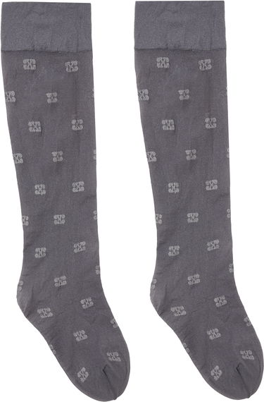 Чорапи GANNI GANNI Glitter Butterfly Knee-High Socks Сиво | A6187, 0