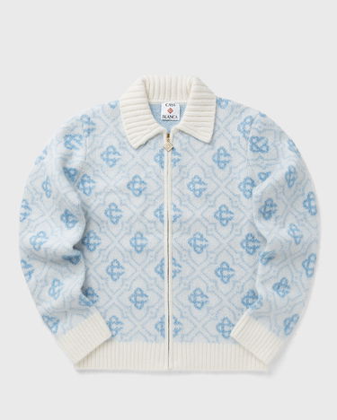 Пуловер Casablanca Monogram Zip-Up Knit Sweater Синьо | MPF25-KW-1005-01, 0