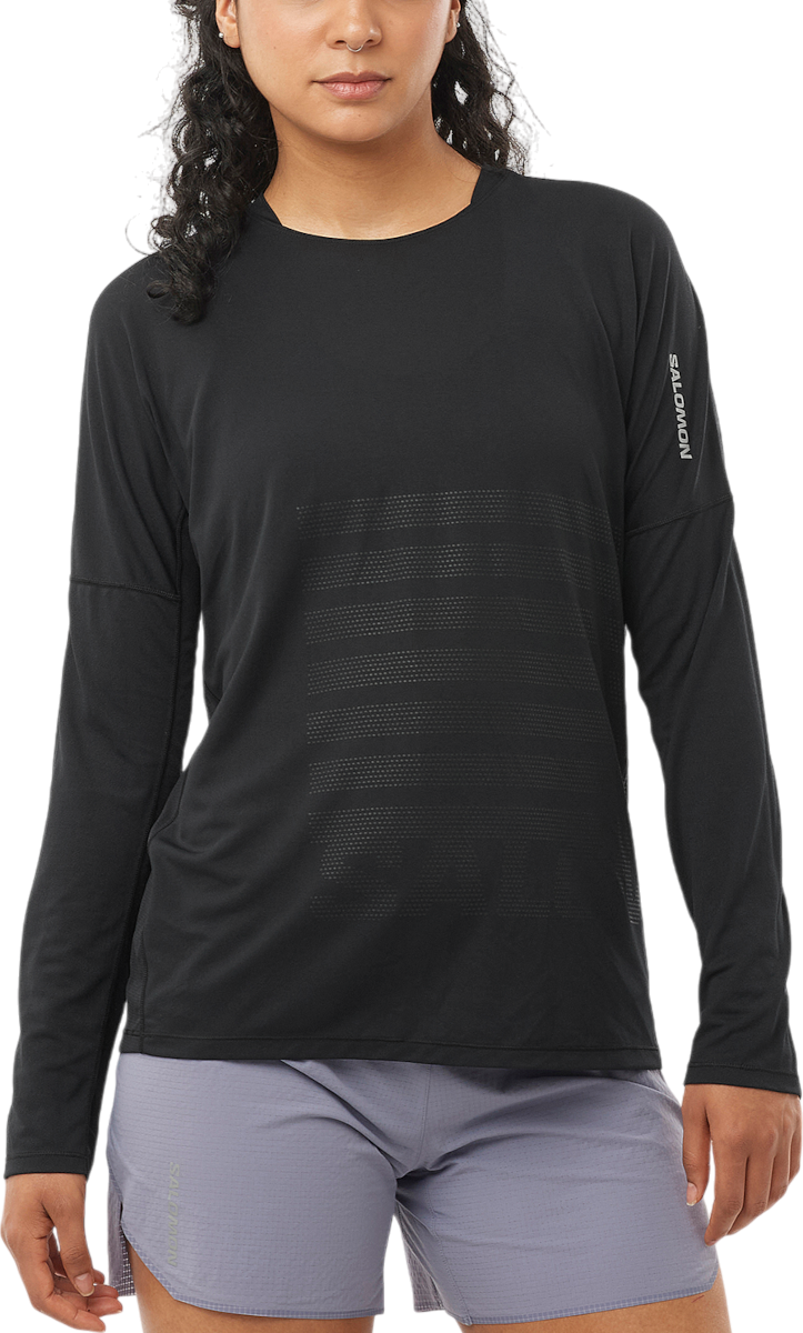 Тениска Salomon Salomon Sense Aero Long Sleeve Graphic Tee Черно | lc2695-0, 0