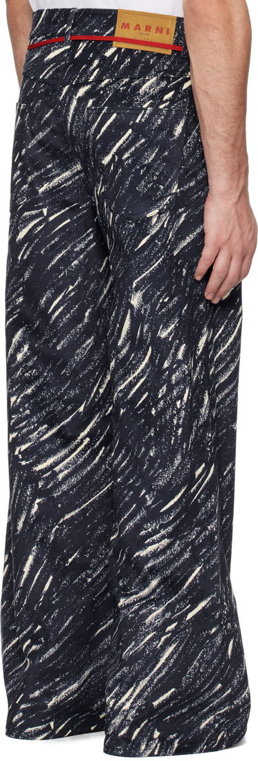 Панталони Marni Marni Flocked Denim Flared Jeans Тъмно синьо | PUJU0019A0 UTC432, 2