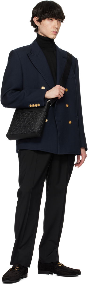 Чанта през рамо FERRAGAMO Ferragamo Embossed Gancini Crossbody Bag Черно | 769480, 3