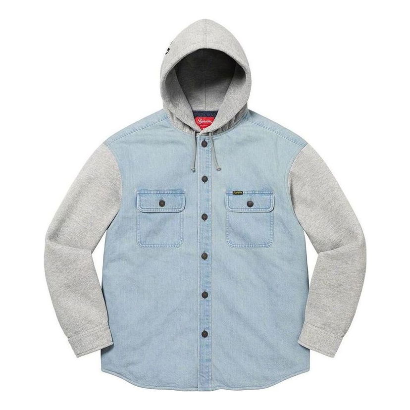 Риза Supreme Fleece Hooded Denim Shirt Синьо | SUP-FW22-743